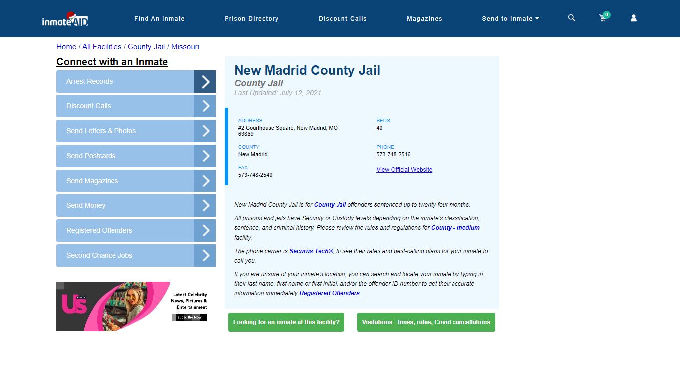 New Madrid County Jail - Inmate Locator - New Madrid, MO