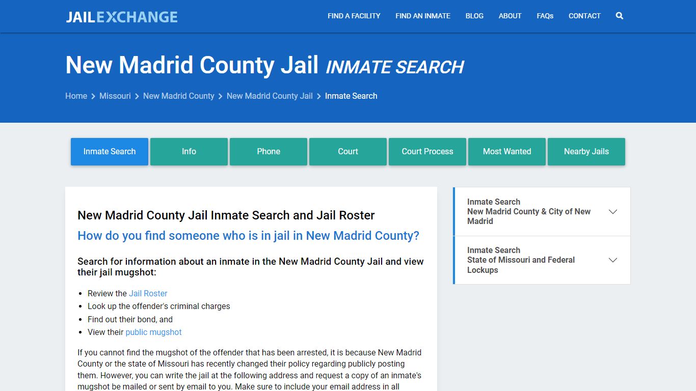 Inmate Search: Roster & Mugshots - New Madrid County Jail, MO