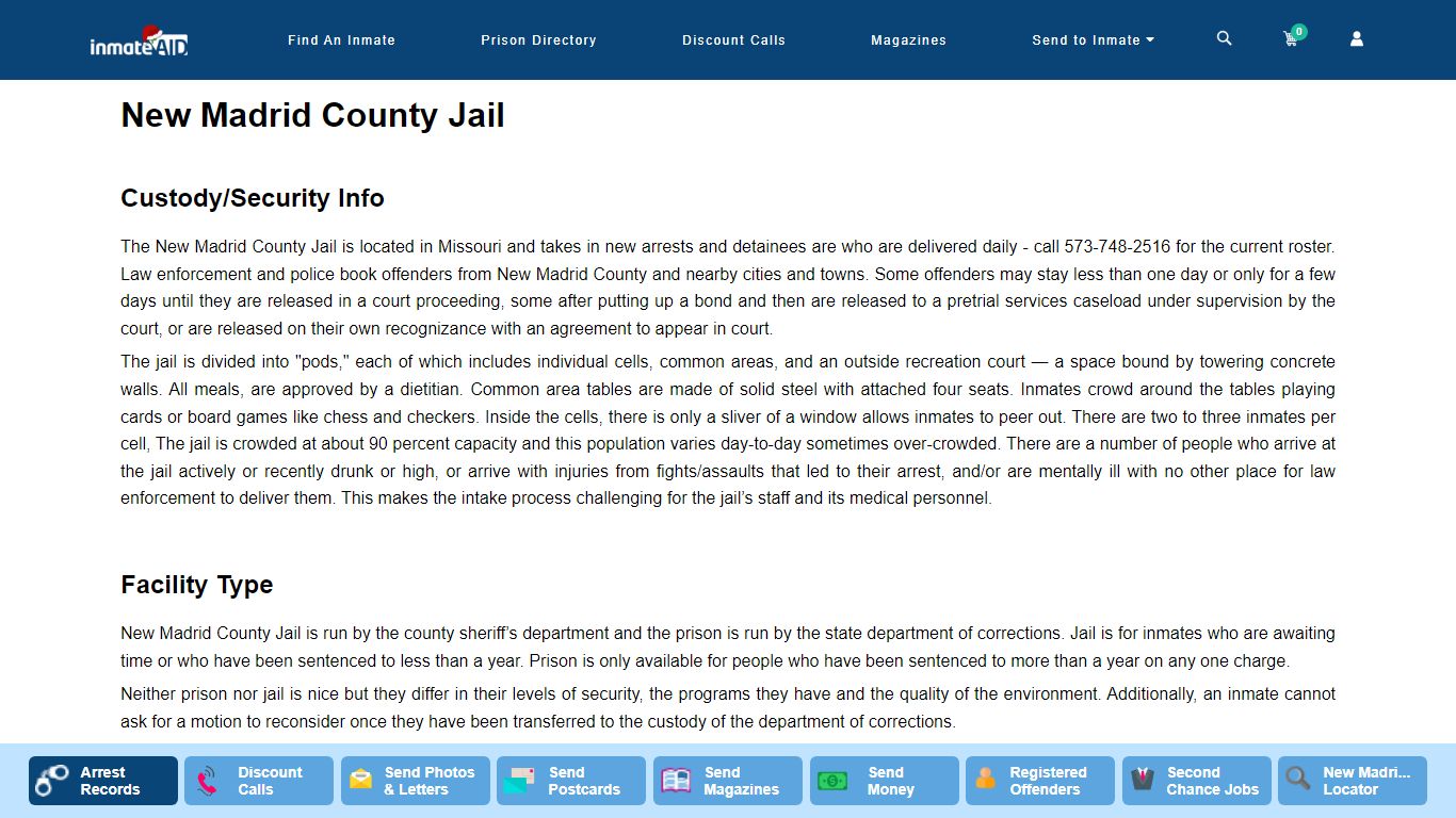 New Madrid County Jail - InmateAid